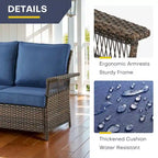 Gymojoy Ensemble de 5 pièces pour patio extérieur en osier avec fauteuils et pouf - Marron