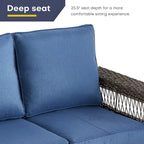 Gymojoy Ensemble de 5 pièces pour patio extérieur en osier avec fauteuils et pouf - Marron