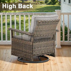 Gymojoy Ensemble de 5 pièces pour patio extérieur en osier avec fauteuils et pouf - Marron
