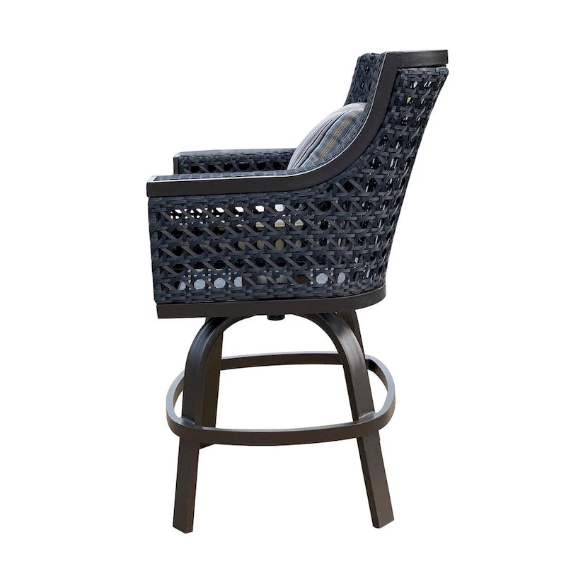 Chaise de bar pivotante Monterey Patio avec coussin décoratif – N/A
