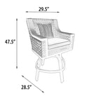 Chaise de bar pivotante Monterey Patio avec coussin décoratif – N/A