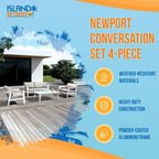 Ensemble de conversation de jardin 4 pièces Island Retreat Newport - Gris