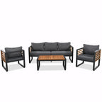 Ensemble de conversation avec canapé pour 5 personnes, mobilier d'extérieur avec coussins amovibles