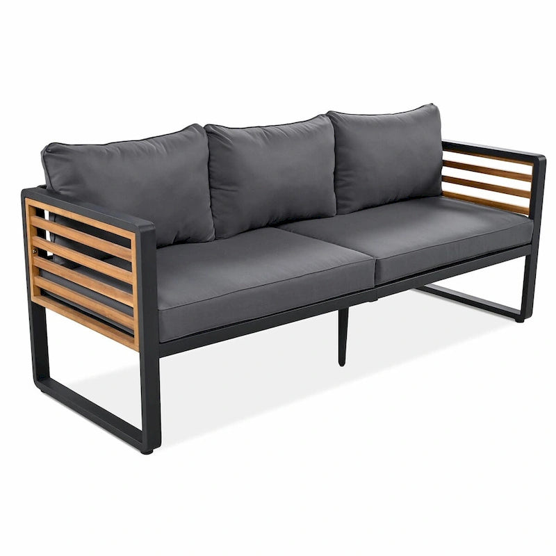 Ensemble de conversation avec canapé pour 5 personnes, mobilier d'extérieur avec coussins amovibles