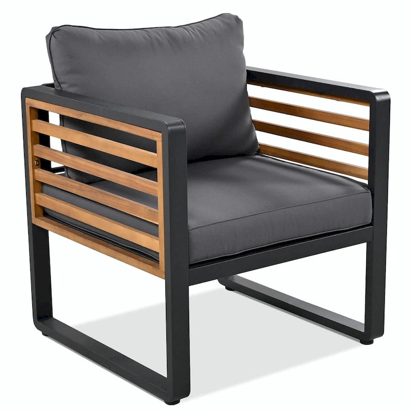 Ensemble de conversation avec canapé pour 5 personnes, mobilier d'extérieur avec coussins amovibles
