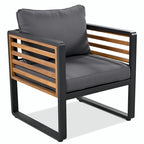 Ensemble de conversation avec canapé pour 5 personnes, mobilier d'extérieur avec coussins amovibles