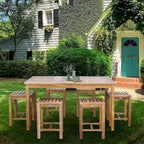 Ensemble de bistrot Chic Teak Antigua 7 pièces en teck avec table rectangulaire de 63 po et 6 tabourets de hauteur comptoir