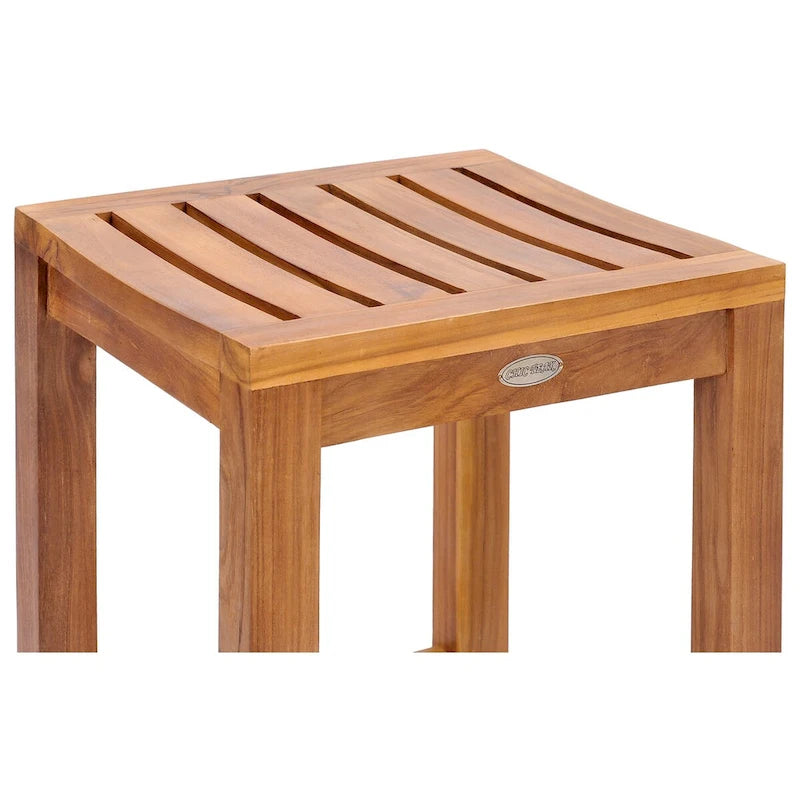 Ensemble de bistrot Chic Teak Antigua 7 pièces en teck avec table rectangulaire de 63 po et 6 tabourets de hauteur comptoir