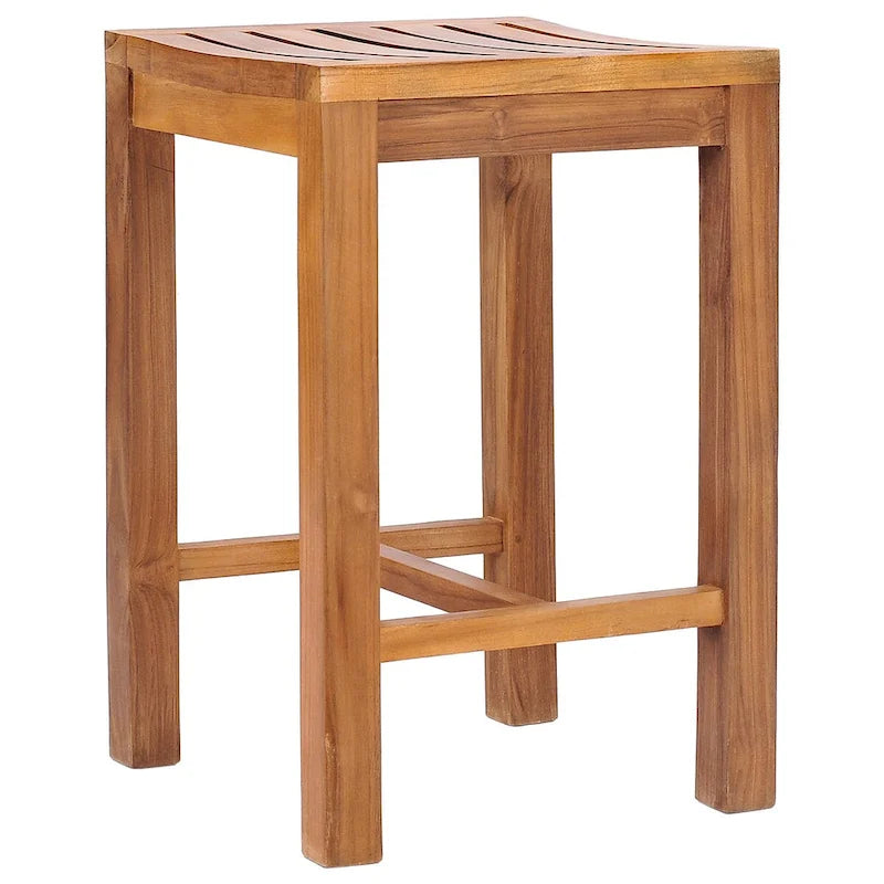 Ensemble de bistrot Chic Teak Antigua 7 pièces en teck avec table rectangulaire de 63 po et 6 tabourets de hauteur comptoir