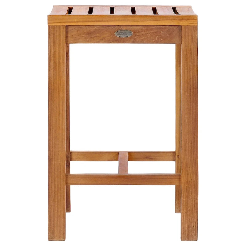 Ensemble de bistrot Chic Teak Antigua 7 pièces en teck avec table rectangulaire de 63 po et 6 tabourets de hauteur comptoir