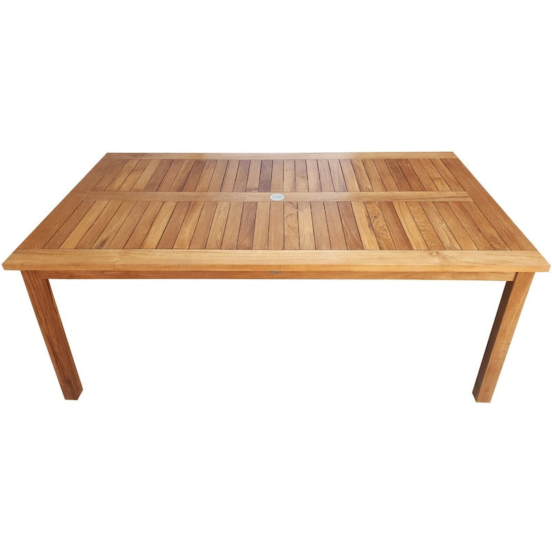 Ensemble de bistrot Chic Teak Antigua 7 pièces en teck avec table rectangulaire de 63 po et 6 tabourets de hauteur comptoir