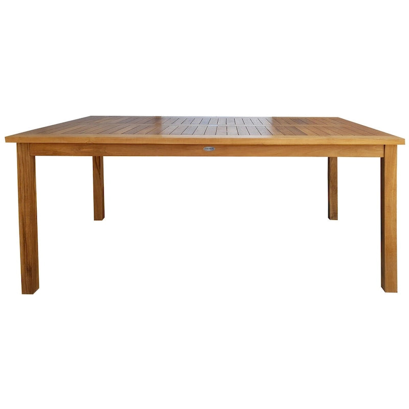 Ensemble de bistrot Chic Teak Antigua 7 pièces en teck avec table rectangulaire de 63 po et 6 tabourets de hauteur comptoir
