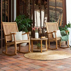 Cambridge Casual Marrakesh – Ensemble de 3 fauteuils à bascule d'extérieur en teck