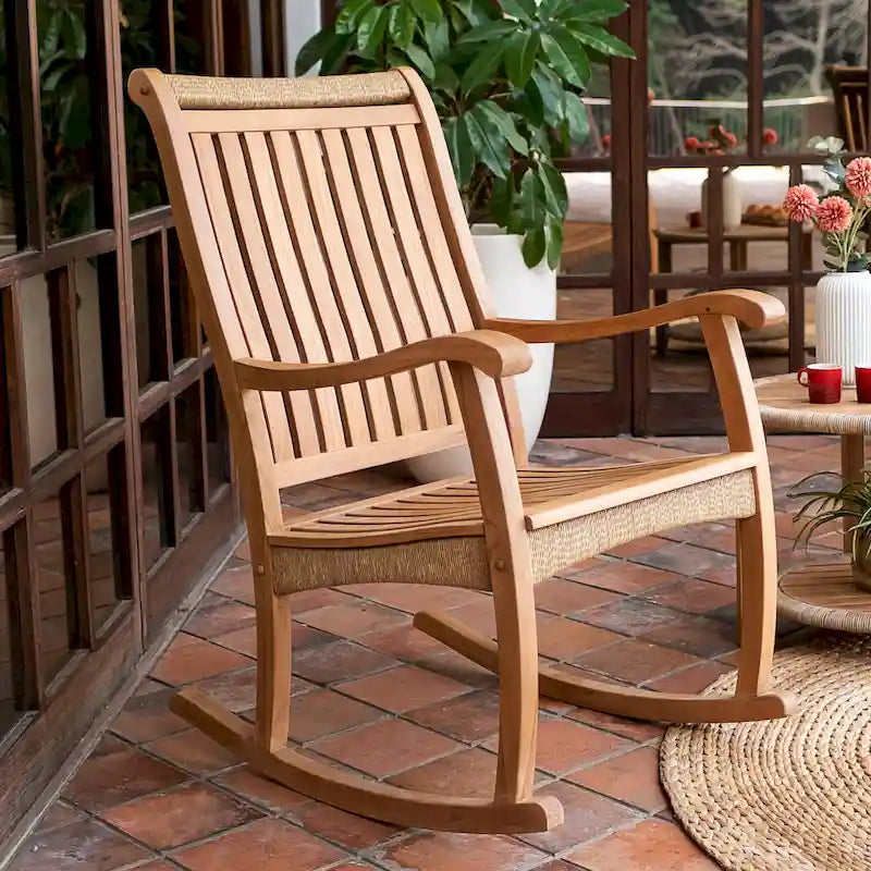 Cambridge Casual Marrakesh – Ensemble de 3 fauteuils à bascule d'extérieur en teck