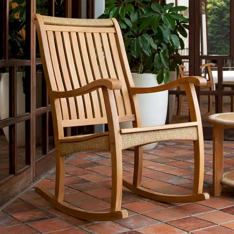 Cambridge Casual Marrakesh – Ensemble de 3 fauteuils à bascule d'extérieur en teck