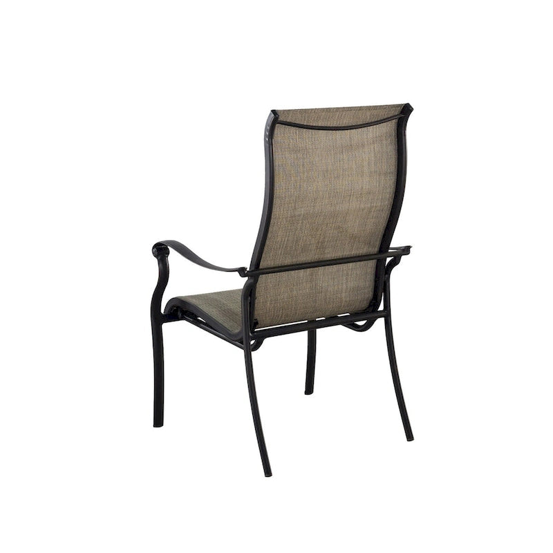 Chaise de salle à manger en aluminium moulé avec textilène, lot de 4