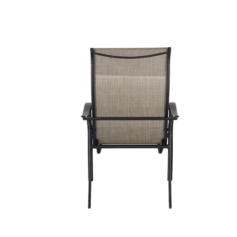 Chaise de salle à manger en aluminium moulé avec textilène, lot de 4