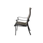Chaise de salle à manger en aluminium moulé avec textilène, lot de 4