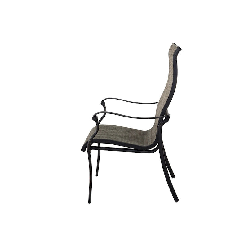 Chaise de salle à manger en aluminium moulé avec textilène, lot de 4