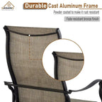 Chaise de salle à manger en aluminium moulé avec textilène, lot de 4