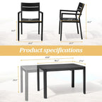 Ensemble de salle à manger d'extérieur 5/7 pièces avec chaises empilables en aluminium et 1 table rectangulaire extensible