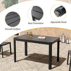 Ensemble de salle à manger d'extérieur 5/7 pièces avec chaises empilables en aluminium et 1 table rectangulaire extensible