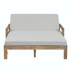 Bain de soleil extérieur en bois de style rustique pour 2 personnes, lit de repos d'extérieur