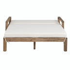 Bain de soleil extérieur en bois de style rustique pour 2 personnes, lit de repos d'extérieur