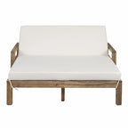 Bain de soleil extérieur en bois de style rustique pour 2 personnes, lit de repos d'extérieur