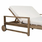 Bain de soleil extérieur en bois de style rustique pour 2 personnes, lit de repos d'extérieur