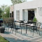 Ensemble de salle à manger 9 pièces avec table et chaises en maille pour patio