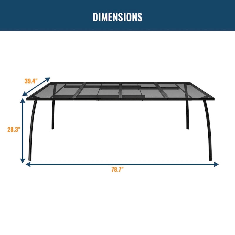 Ensemble de salle à manger 9 pièces avec table et chaises en maille pour patio