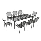Ensemble de salle à manger 9 pièces avec table et chaises en maille pour patio