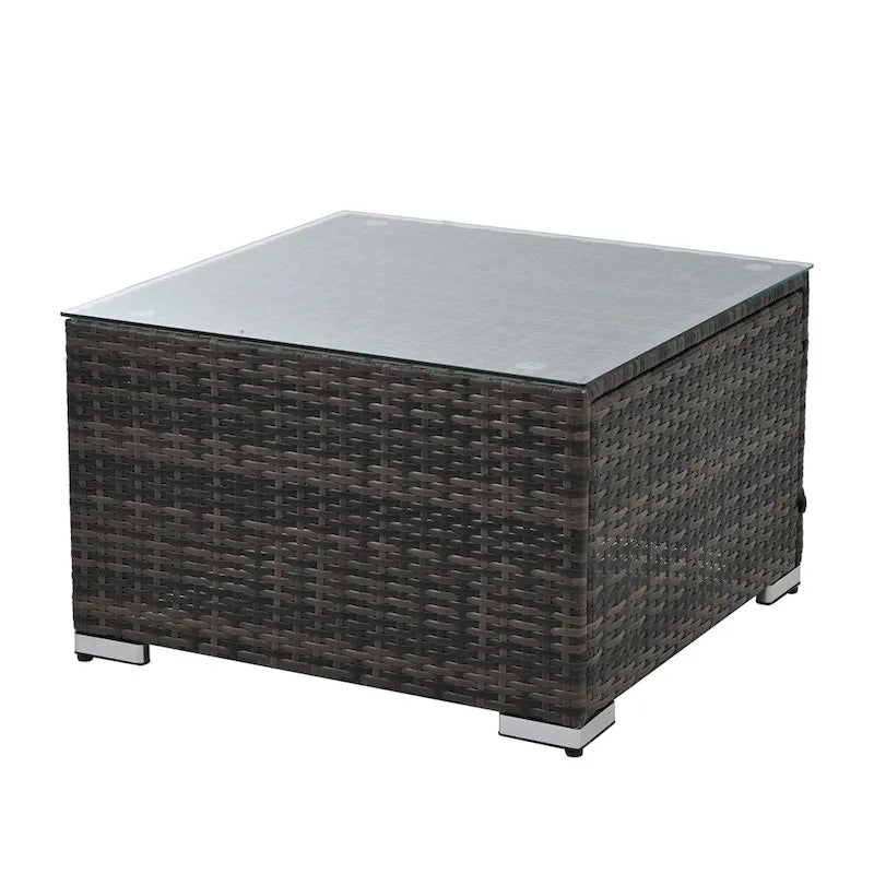 Ensemble de 4 meubles en osier, mobilier de patio, meubles saisonniers en osier de polyéthylène