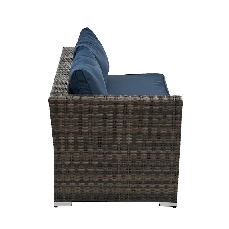 Ensemble de 4 meubles en osier, mobilier de patio, meubles saisonniers en osier de polyéthylène
