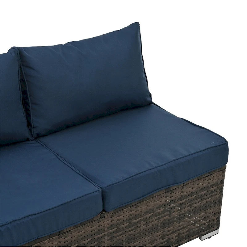 Ensemble de 4 meubles en osier, mobilier de patio, meubles saisonniers en osier de polyéthylène