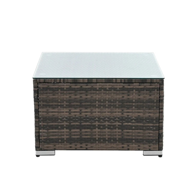 Ensemble de 4 meubles en osier, mobilier de patio, meubles saisonniers en osier de polyéthylène