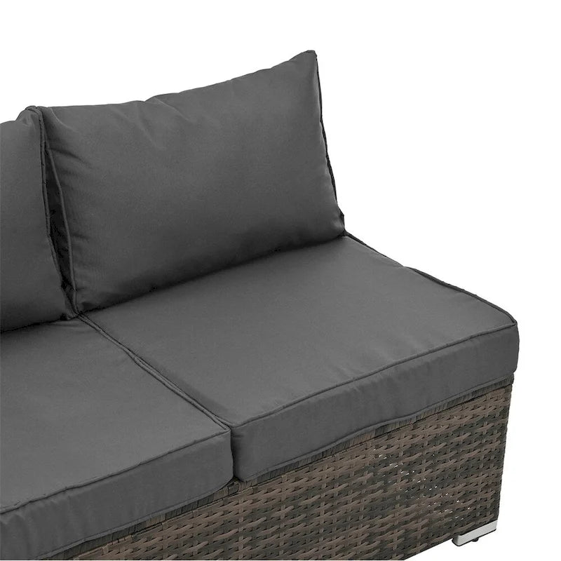 Ensemble de 4 meubles en osier, mobilier de patio, meubles saisonniers en osier de polyéthylène