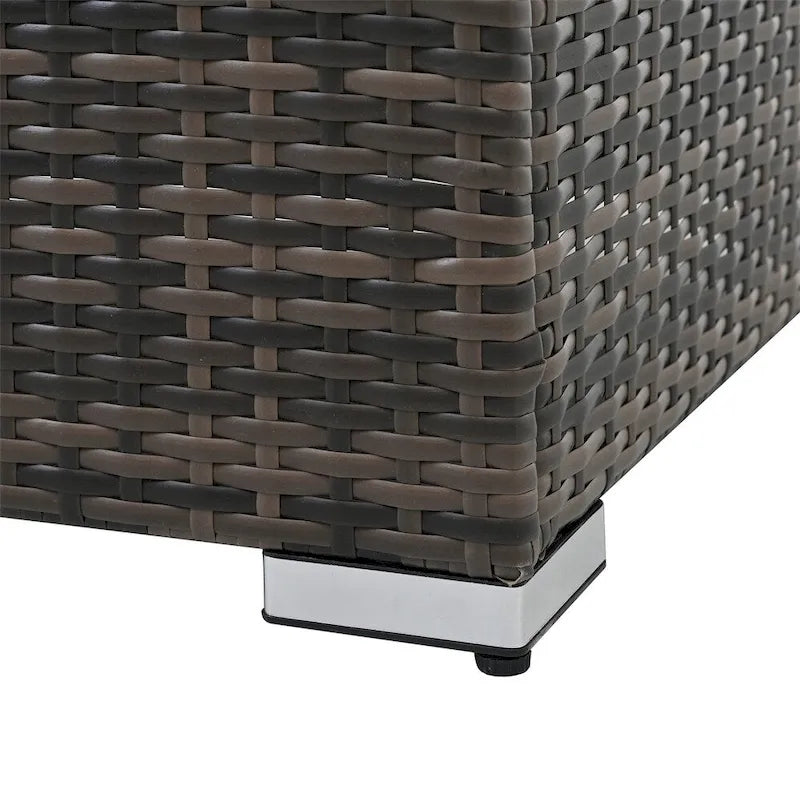 Ensemble de 4 meubles en osier, mobilier de patio, meubles saisonniers en osier de polyéthylène