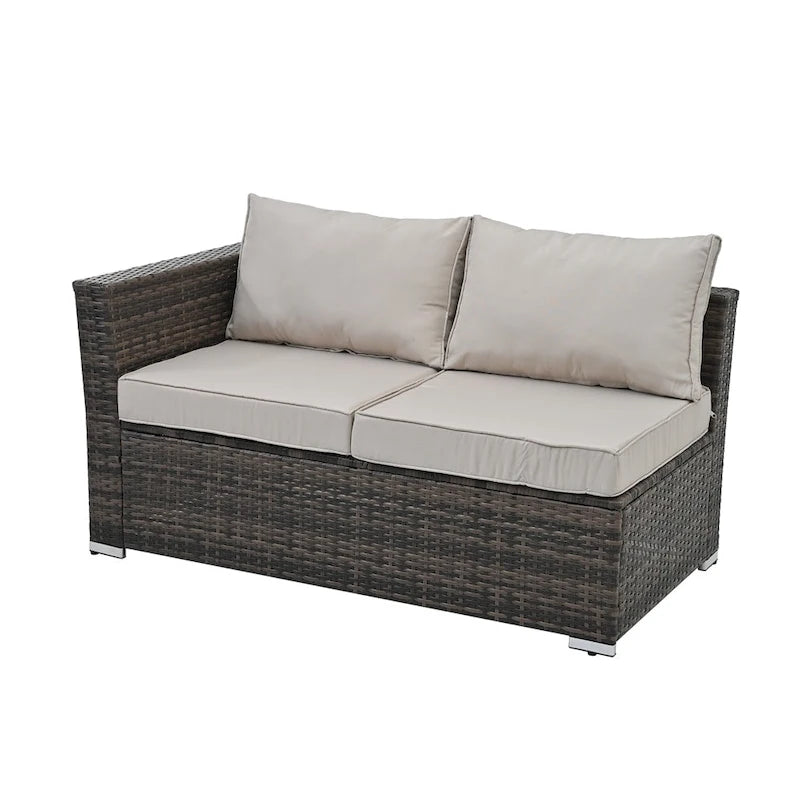 Ensemble de 4 meubles en osier, mobilier de patio, meubles saisonniers en osier de polyéthylène