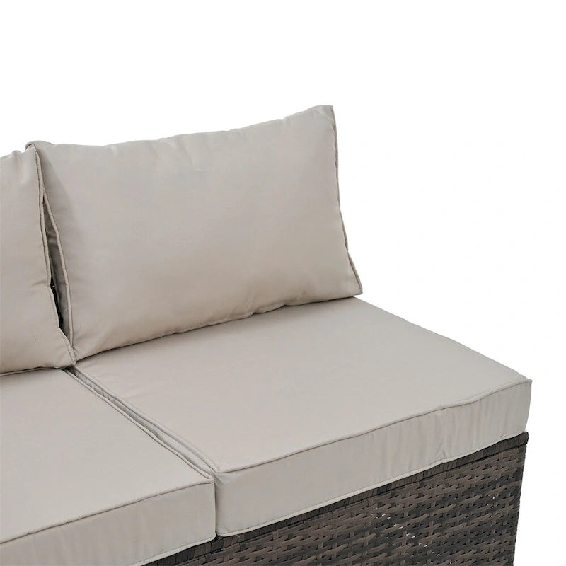 Ensemble de 4 meubles en osier, mobilier de patio, meubles saisonniers en osier de polyéthylène