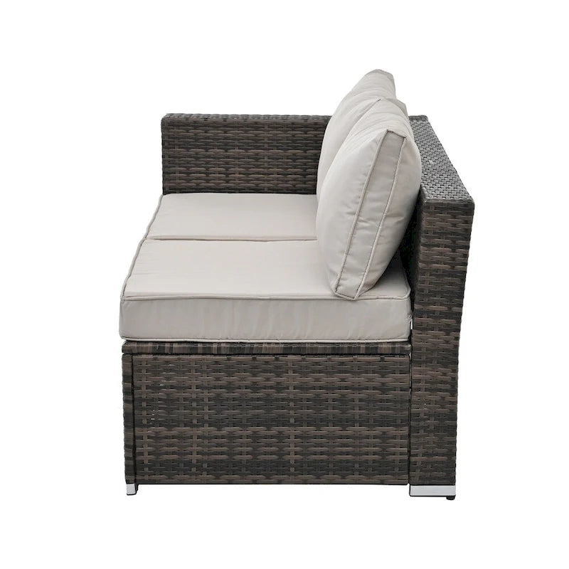 Ensemble de 4 meubles en osier, mobilier de patio, meubles saisonniers en osier de polyéthylène