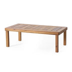 Ensemble causeuse et table basse d'extérieur en bois d'acacia avec coussins