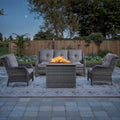 Table de foyer au propane avec ensemble de canapés de jardin – Gris