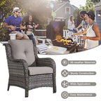 Table de foyer au propane avec ensemble de canapés de jardin – Gris