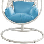 HomeRoots 40 Fauteuil suspendu d'extérieur en métal finition bleue et acier avec coussin bleu