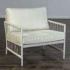 Ensemble de conversation de patio en osier moderne blanc 4 pièces Plato de Furniture of America