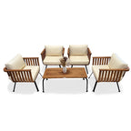 LuXeo Java Teak Deep Bowl Set - 4 Person