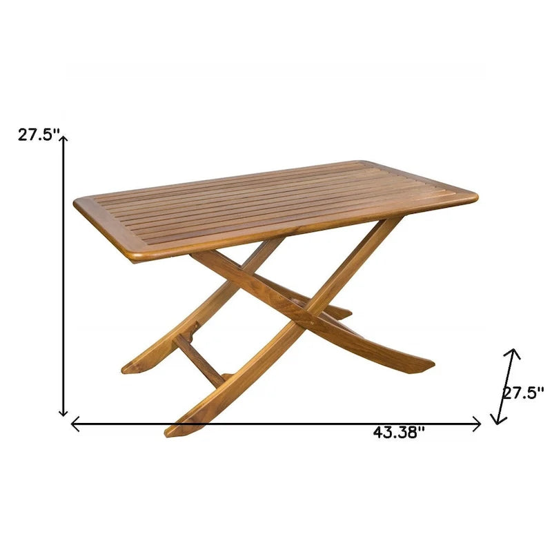 HomeRoots 43 Table de pique-nique pliante extérieure en bois massif marron