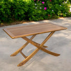 HomeRoots 43 Table de pique-nique pliante extérieure en bois massif marron
